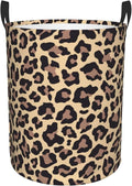 Leopard Print Animal Cheetah Round Laundry Hamper Storage Basket Toys Clothes Organizer Bin For Home Bathroom Bedroom Dorm Nursery, 62l