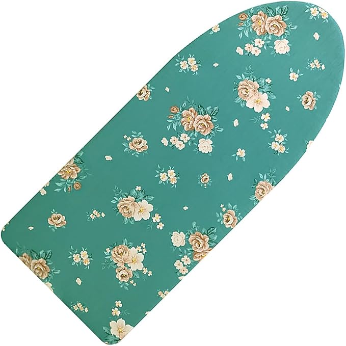 12.5" x 30" Small Tabletop Ironing Board Cover and Pad,3 Pairs of Hook and Loop Fastener Straps,Elastic Edges,Cotton Mini Iron Board Cover with Scorch Resistant Thick Padding