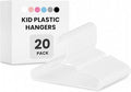 InfiniPower 20-Pack Kids Plastic Hangers, 11.5" Non-Slip & Space-Saving Hangers for Toddler & Infant Clothes, Shirts, Pants, Coats, Skirts, White