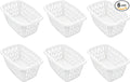 6 Pack 1.5 Bushel Rectangular Plastic Laundry Basket & Hamper - Ventilated Sides, Stackable & Portable with Comfort Grip Handles, Reinforced Rim for Laundry Room, Bedroom, Bathroom & Dorm, White