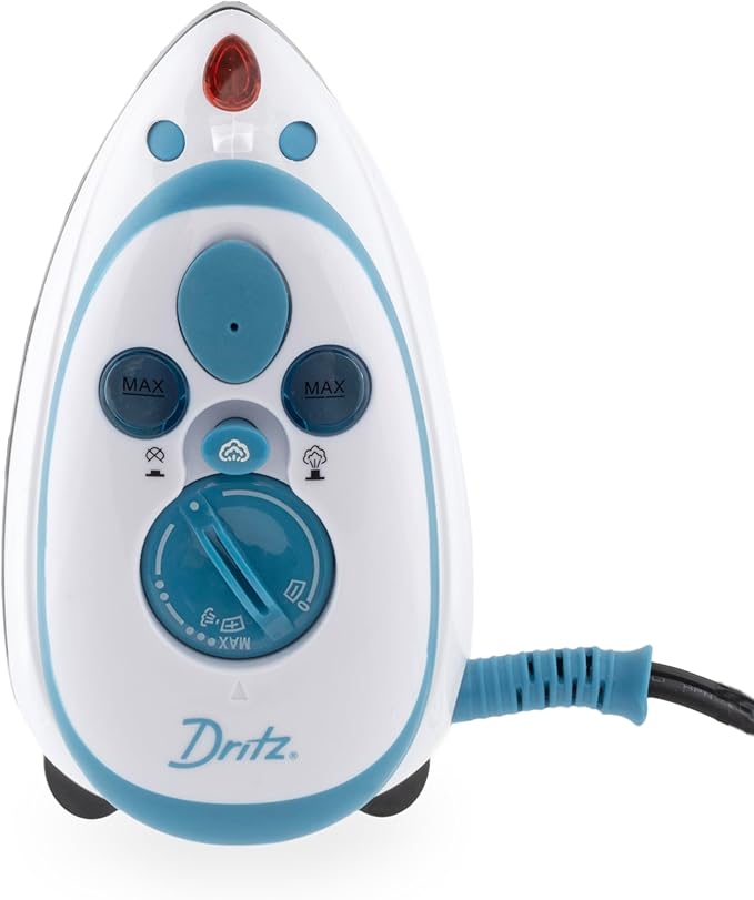 Dritz Mighty Travel Steam Iron: Mini Iron for Quilting, Crafts & Sewing, Compact Portable Travel Steamer for Home & On-the-Go Use