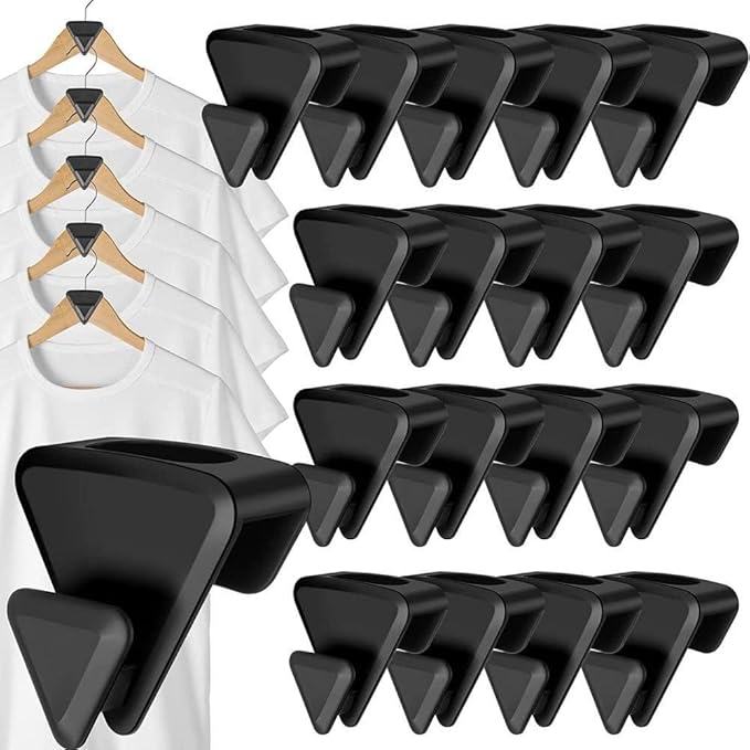 Space Saving Hangers Clothes Hanger Connector Hooks, Hanger Extender for Connection Hook Plastic Clothes Hanger for Closet Organizer and Storage (50Pcs, Double head)