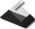 Open Ended Pants Hangers, 10 Pack Non-Slip Sponge Padded Pants Hanger Heavy Duty Metal Clothes Hangers Closet Space Saving No Crease for Jeans, Trousers, Slacks, Towels