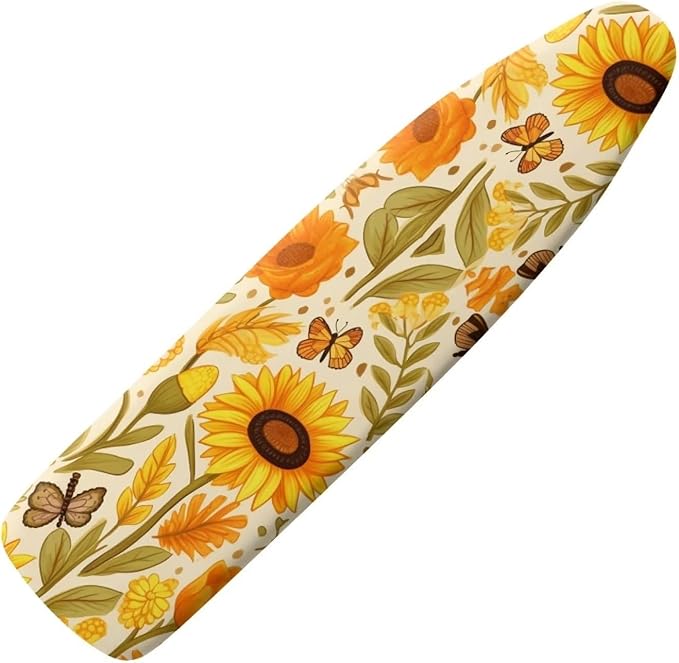 Flashideas Sunflower Ironing Board Cover with Elastic Edge and Hook and Loop Fasteners Scorch and Stain Resistant Cotton for Ironing Board Home Decor Thick Padding for Ironing