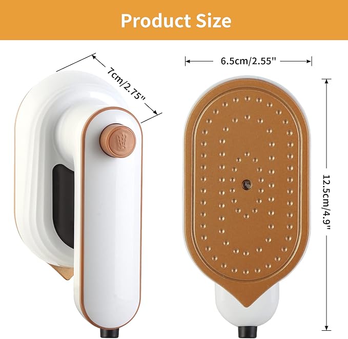 Portable Mini Iron, Handheld Steamer Iron for Clothes, 180°Rotatable Professional Garment Steamer, Mini Handheld Iron Support Dry And Wet Ironing for Home Business Travel