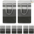 8 Pack Extra Large Laundry Basket, Waterproof & Collapsible Laundry Hamper with Heavy-Duty Handles, Freestanding Hamper for Clothes, Toys, Towels in Home Dorm Bathroom Bedroom-75L, Grey, Local Stock