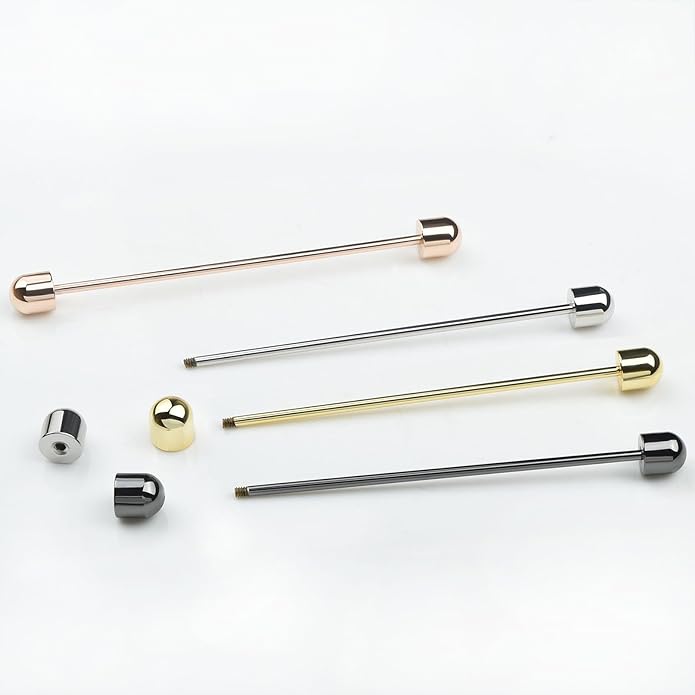 Classic 4-Piece Set Solid Brass Collar Bar for Men Multi-Style Metal Anti-Curl Shirt Collar Stays Tie Pins