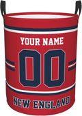 Custom New England Laundry Hamper Personalized Laundry Basket Customized Name And Number Collapsible Storage Basket for Bedroom Bathroom Living Room Gifts
