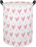 HIYAGON Baby Laundry Basket Baby Hamper for Nursery Girl Kids Butterfly Hamper Cute Kids Toys Storage Bin Organizer Butterfly Room Decor for Home(Pink Hearts)