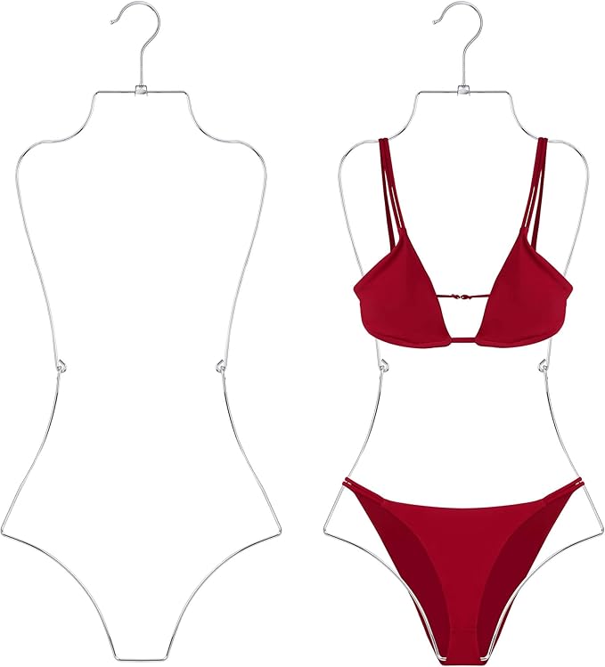 ZEDODIER Swimsuit Hanger, Lingerie Hanging Rack, Top Swivel Hook, Foldable Design