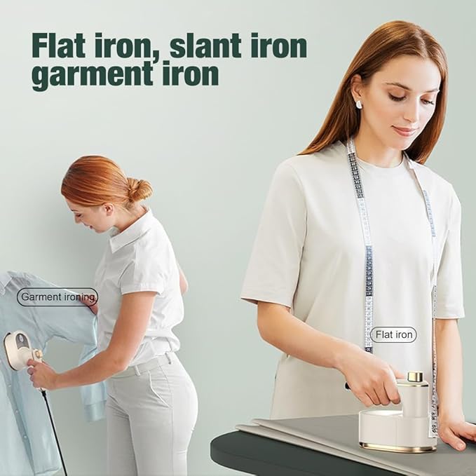 Travel Steamer Iron for Clothes Mini-Portable Ironing Machine Travel and Iron Fast 10s Heat-Up and 180° Rotating Handle,Horizontal and Vertical,Garment Steamer and Iron for Travel Office Home(White)