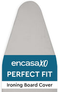 Encasa XO Ironing Board Cover and Pad 49"x18" - 4mm Felt Wide Iron Board Cover with Padding - Heat Resistant, Stain-Safe Dye, Non Slip Elastic Bungee Cord Tightening Iron Table Cover Light Grey