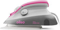 oliso M3Pro Project Steam Iron with Solemate – 1000W Ceramic Soleplate Iron and LED Light for Sewing, Quilting, Crafting, and Travel – Raspberry