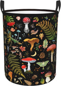 Mushroom Laundry Basket, Mushroom Decor Laundry Bag with Handles-Collapsible Storage Bin Mushroom Decor for Bedroom, Nursery Hamper, Toy Storage, 13.4X16.5IN