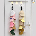 Resdenio 2 Pack Hat Organizer for Baseball Caps, Hat Hanger Storage Hat Racks with Adhesive Hook, 2 Straps Wall Mounted Hat Clip Hold up to 16 Hats for Room Closet Display (Black)