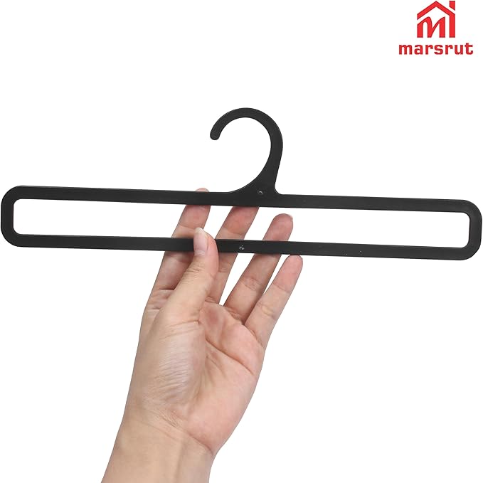 50 Packs Tea Towel Display Hanger, 10.7" Long Multifunctional Plastic Hangers Storage Racks for Hanging Storing Legging Sock Scarf Clothes Ties Belts Scarves Retail Wardrobe Shawls Rings-Black