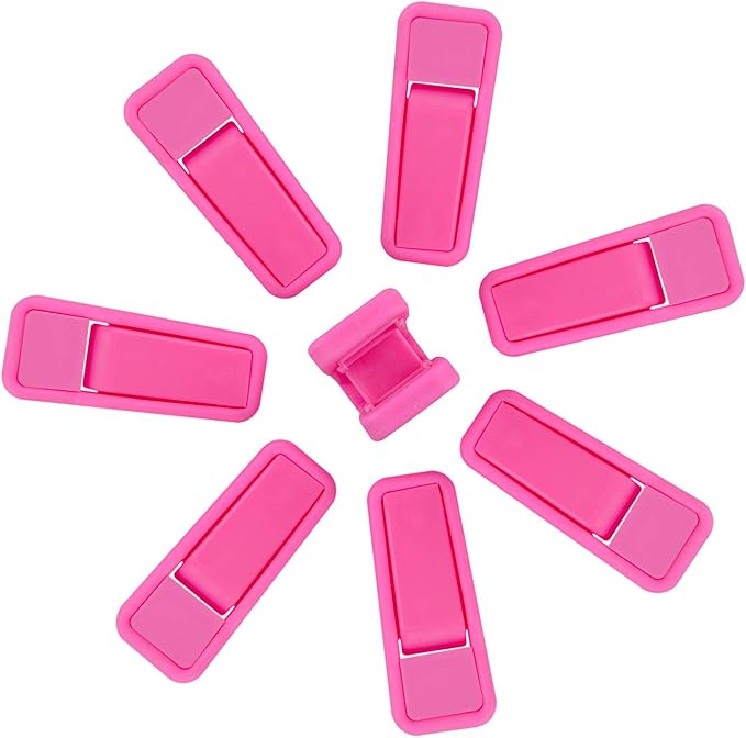 Premium Heavy Duty ABS Plastic Slim-line Hanger Set of Finger Clips for Velvet Hangers - 20 Pack (Pink)