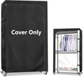 Rileytee Garment Rack Cover,600D Heavy Duty Waterproof Clothing Rack Cover,Clothes Rack Cover with Zipper for Metal Garment Rack(Black,46"W x 18"D x 80"H,Cover Only）