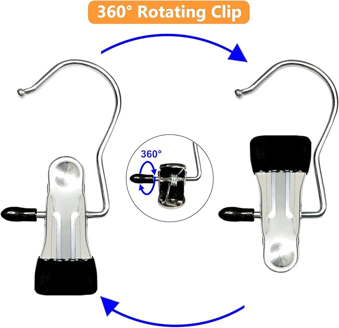 Boot Hangers for Closet, 100 Pack Hanging Clips Hook Clothes Pins for Laundry, Hanger Clips Towel Clips Boot Organizer for Home and Travel, Clothespins Clip Hangers for Pants Hats Socks Gloves