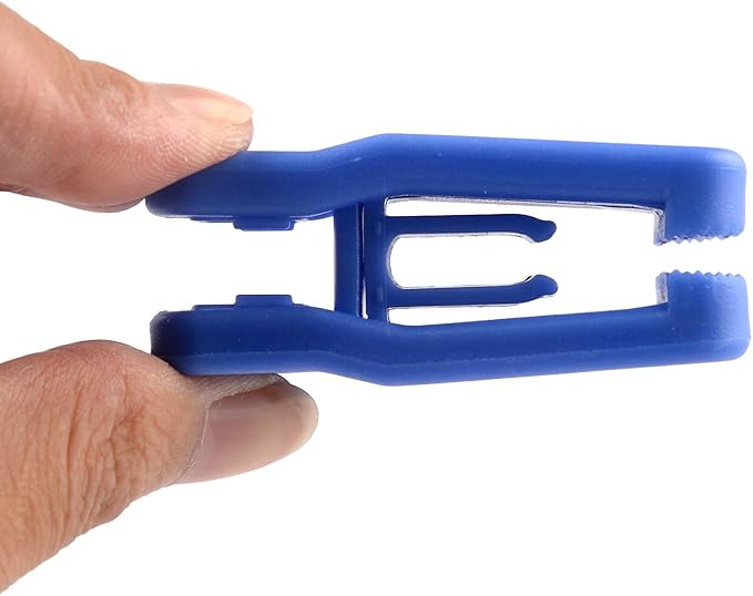 Premium Heavy Duty ABS Plastic Slim-line Hanger Set of Finger Clips for Velvet Hangers - 20 Pack (Blue)