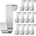 Hotop 12 Pcs Over The Cabinet Drawer Door Hooks 1.12 Inch for Hanger in The Cabinet Decoration Hooks Sturdy Metal Z Shaped Hanger Peg for Bathroom Clothes Towel(Silver)