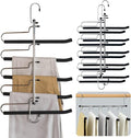 3 Pack Pants Hangers Space Saving Heavy Duty Magic Slacks Jeans Trouser Hanger, Non-Slip Foam Padded 5 Layers, Multi-Purpose Premium Metal Closet Organizer for Leggings