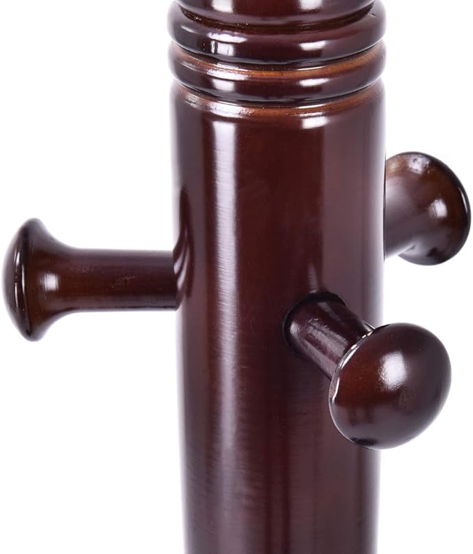 Tangkula 71" Free Standing Solid Wood Coat Hat Scarf Rack Hanger Tree Stand Home Furniture, Brown, (Model: Coat Tree Stand)