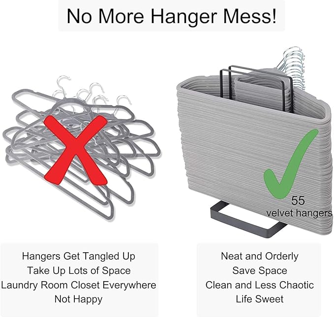 Hanger Organizer, Large Capacity Hanger Stacker Rack for Closet Laundry Room, Stainless Steel Detachable Hanger Storage Organizer Holder, Can accommodate 80 Wire Hangers