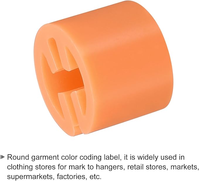 MECCANIXITY Clothes Hanger Marker Blank Fit 3.5mm Rod for Garment Color Coding Orange Count 300
