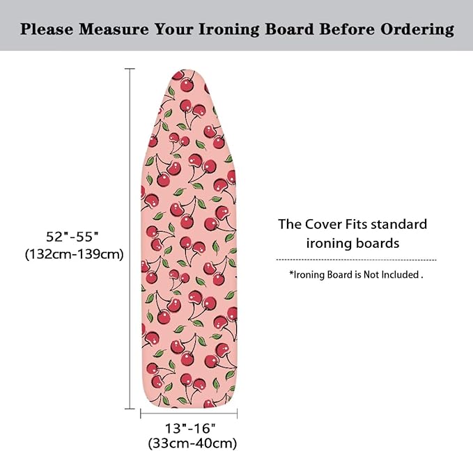 Cherry Fabric Ironing Board Covers Non Stick Scorch Scratches-Proof Iron Board Replacement Cover with Fasteners Elastic Edge Thanksgiving Decor