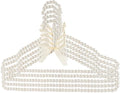 16 inch Pearl Hanger Cute Ribbon Bow Hanger Metal Elegant Clothes Hangers for Wedding Dress Photographing or Decorate Your Closet (5, Beige)
