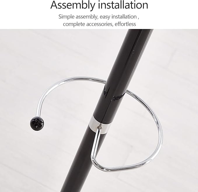 67" Metal Coat Rack Stand with Natural Marble Base, Free Standing Hall Tree with 16 Hooks for Hanging Scarf, Bag, Jacket, Home Entry-way Hat Hanger Organizer (Black)