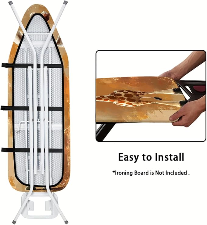 Nuxovilar Cartoon Giraffe Pattern Ironing Board Cover, 15 * 54inch, Fits Most Standard Boards, Ironing Accessory, Home Decor