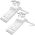 Amber Home 24 Pack White Wooden Hangers, White Wood Shirt Hangers with Notches for Dress, Clothes Hangers for Jacket, Coat, Bridal