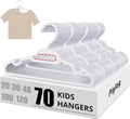 Baby Hangers - 70 PCS Kids Plastic Hanger, 11.4 in White Childrens Hangers for Clothes Closet Nursery, Non-Slip & U-Shape Toddler Hanger for Babies Kids Child Infants, Non-Distorting Design