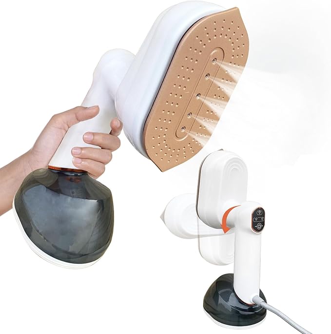 2 in 1 Steamer & Iron,1200W Portable Travel Garment Steamer for Clothes, 7.8OZ Large Tank, Handheld Wrinkle Remover, 25S Fast Heat-up, Quick Wrinkle Remover, Compact Size for Travel