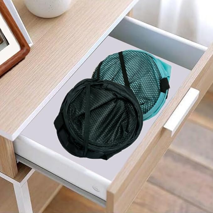 Mesh Pop Up Laundry Hampers, Collapsible Laundry Baskets Portable Clothes Hampers for Home, Dorm Room, Laundry Room, Cruise (Black + Blue)