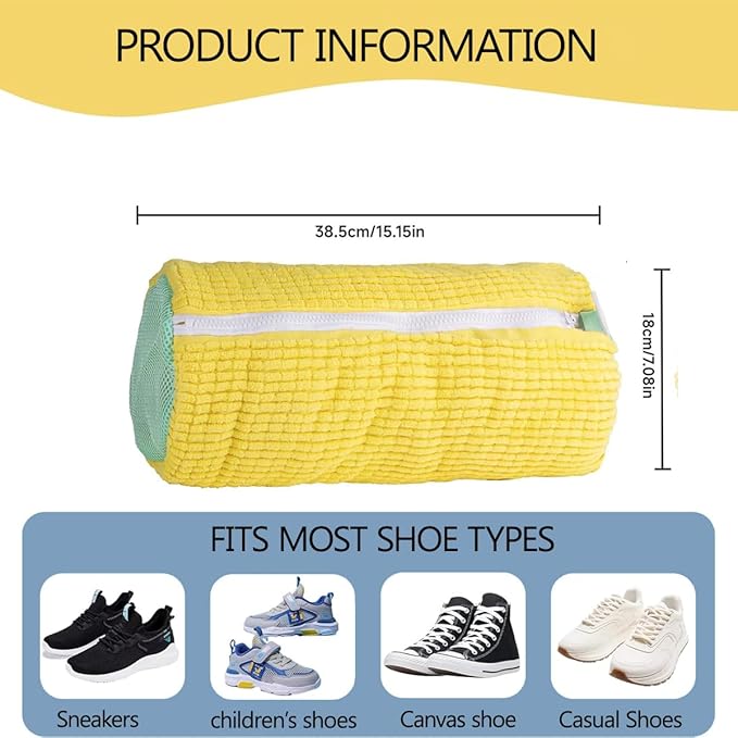Shoe Washing Machine Bag, Laundry Shoe Bag for Washer and Dryer, Reusable Shoe Cleaning Bag for Sneakers, Tennis Shoes, With Self-locking Zipper, Microfiber Inside,Include Shoes Storage Bag