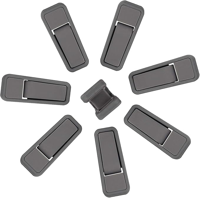 Premium Heavy Duty ABS Plastic Slim-line Hanger Set of Finger Clips for Velvet Hangers - 20 Pack (Gray)