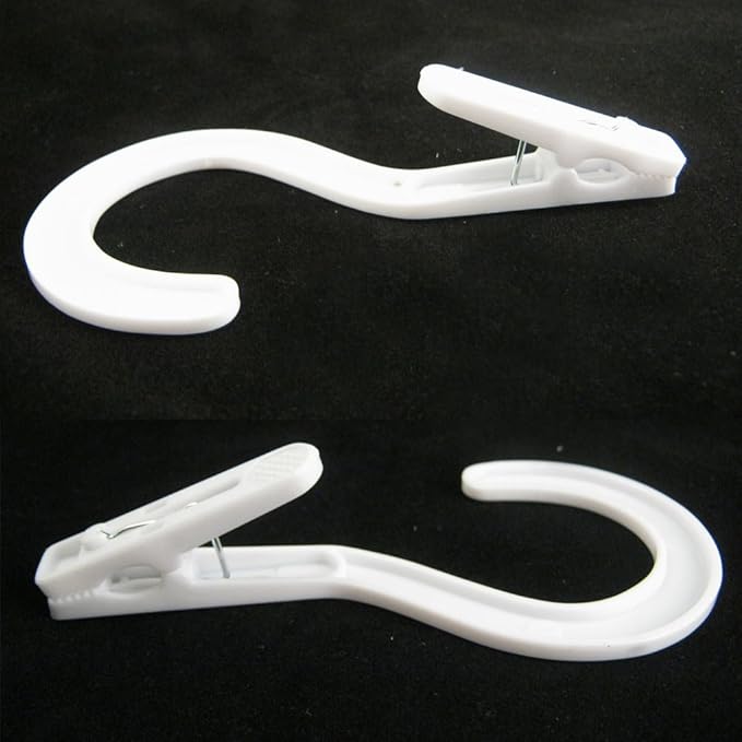 10 Laundry Hooks Clothes Pins Hanging Clips Plastic Hanger Home Travel Portable, Variable