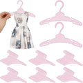 60 Pcs Doll Clothes Hangers for 18 inch Dolls,Pink Sturdy Non-Bend Non-Slip Clips Clothes Hanger Space-Saving Wardrobe Hanger for Girl Dolls Gown Dress Outfit Dollhouse Furniture Accessories