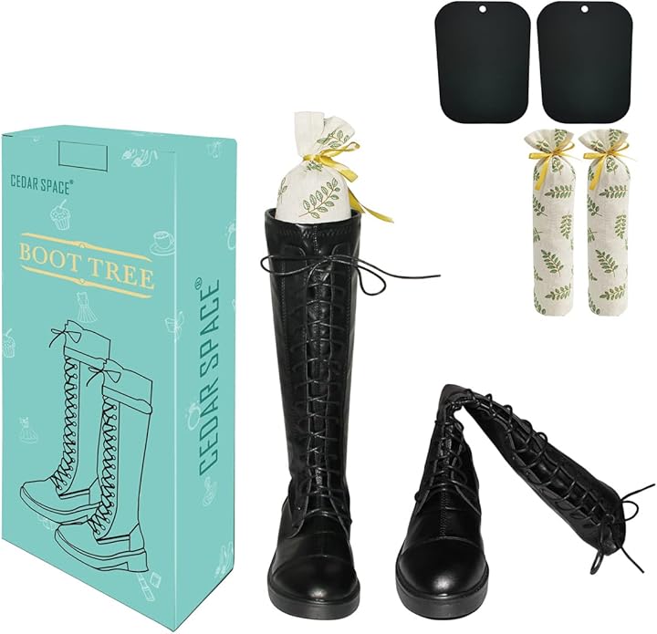 Boot Shapers for Tall Boots Women,Boot Trees Cedar Freshner,Inserts Boots Support for Women 100% Cedar Wooden Sachets Bags