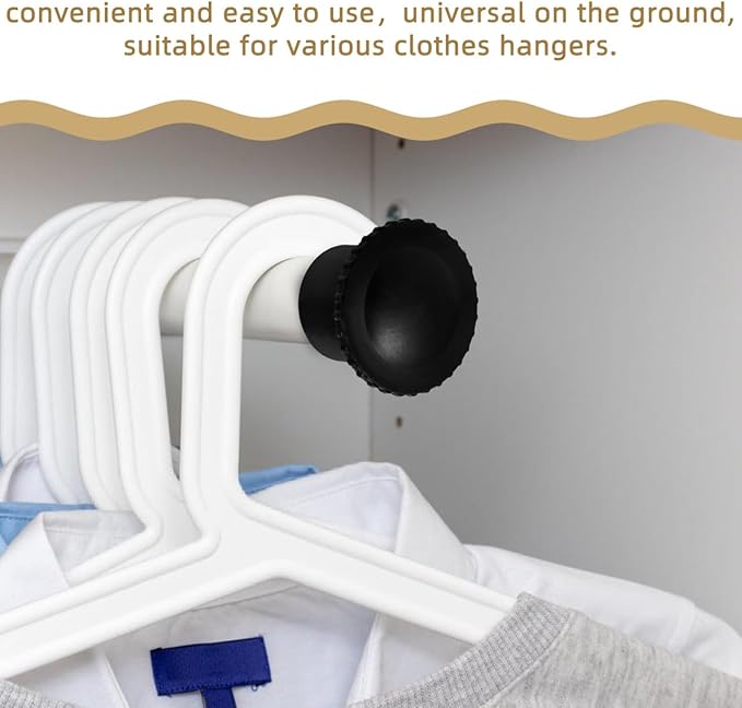 2pcs Black Clothes Rack End Caps Rod Stoppers Clothes Hanger Accessories for 26-28mm / 0.79-0.87in Diameter Drying Racks Easy to Install and Lightweight