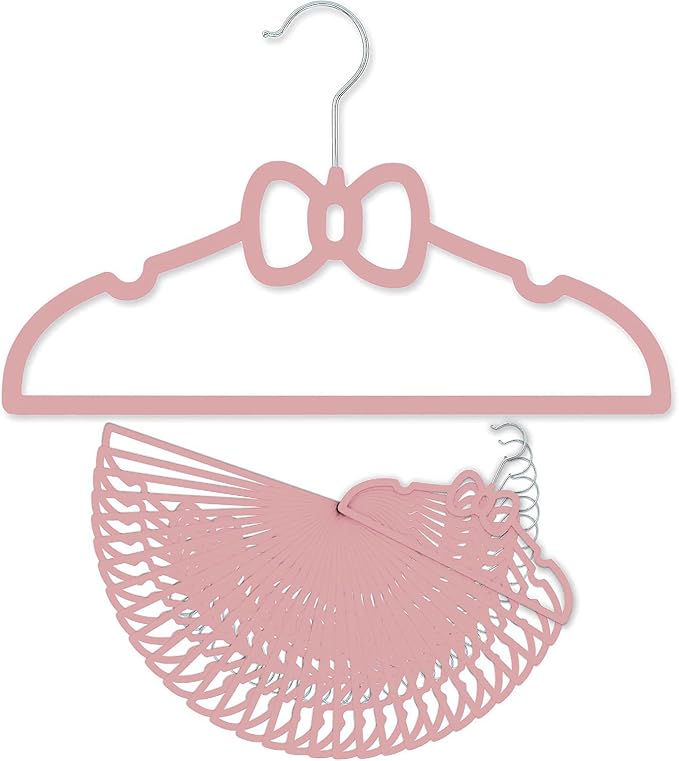 Velvet Hangers 20 Pack, 16" Non Slip Adult Hangers, 360 Degree Swivel-Hook, Ultra Slim Clothes Felt Hanger Space Saving, Durable & Cute for Coats, Jacket, Shirts, Dress (Velvet, Bow)