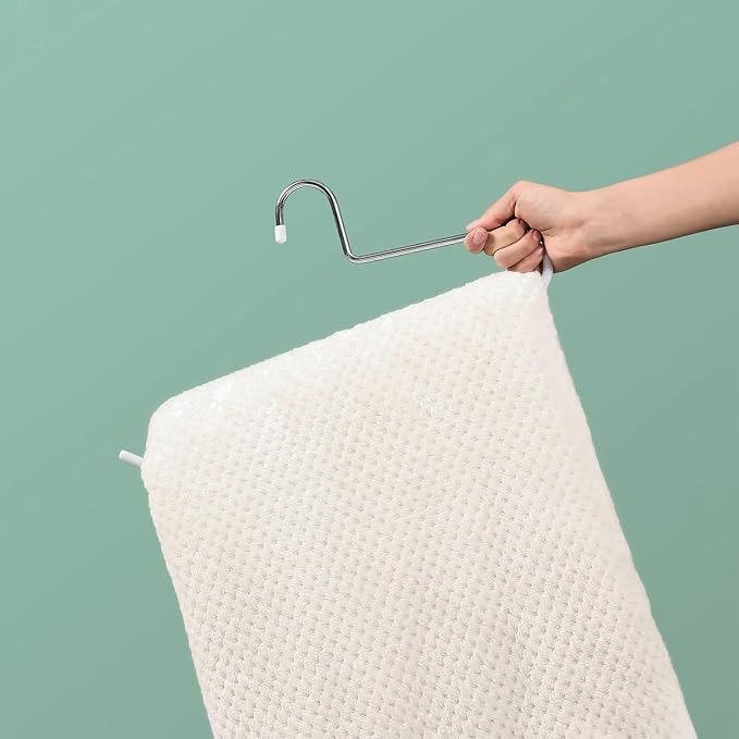 VASLIM Extra-Wide Drapery Hangers Blanket Hangers Heavy Duty Black Vinyl Coated Nonslip - Holds Up to 40 Lbs - Great for Quilts, Comforters, Table Cloths, Bedding, Towels, Rugs 8 Pack(White)