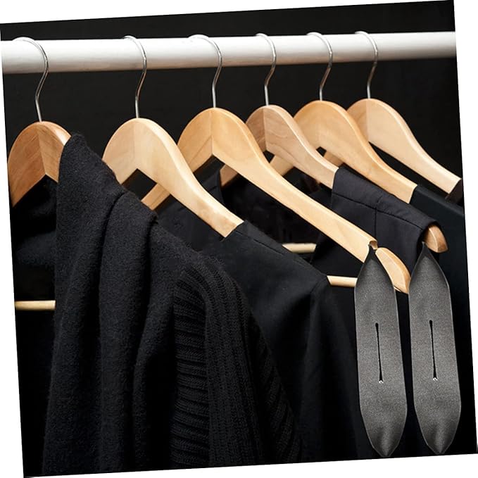 50Pcs Non-Slip Foam Hanger Covers for Clothes - Anti-Skid Hanger Grips Lightweight Sponge Protective Sleeves for Wood Plastic Metal Hangers Black