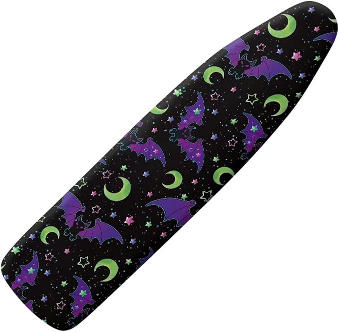 SEANATIVE Halloween Bat Ironing Board Covers Stretchy Iron Boards Replacement Cover 15 x 54 Inches, Thick Iron Pad Cover with Musical Note Design