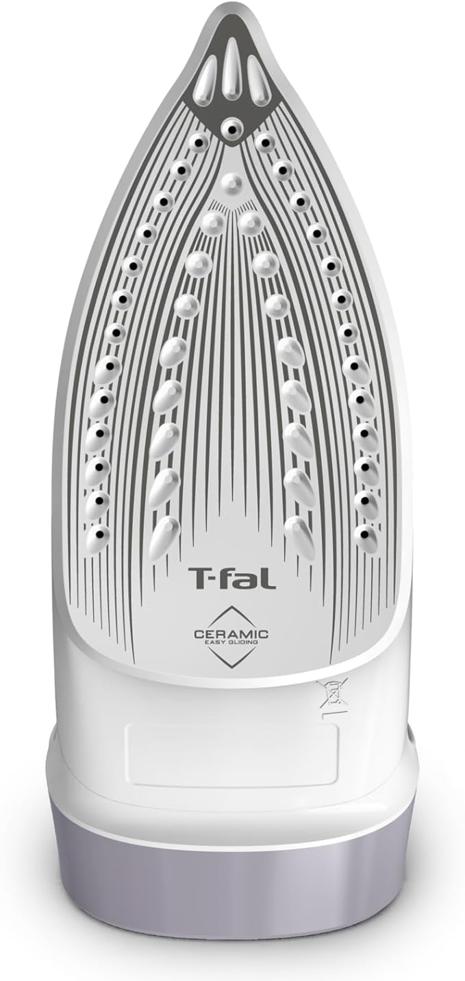 T-Fal Virtuo Steam Iron for Clothes with Retractable Cord, Portable Iron and Steamer for Clothes, Ceramic Nonstick Soleplate, 1500 Watts, Anti-Drip, Auto-Off, Scratch Resistant, Grey