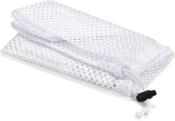 Drawstring Lingerie Laundry Wash bags Set for Delicates, Garments, Blouse, Sweaters, Bras, and Quilts, Set of 3, Include 3 different Type of size (Coarse hole)