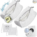 Shoe Washing Machine Bag, Shoe Laundry Bag for Washer and Dryer, Include Dry Net Bag, Reusable and Durable Zipper with Hook Design, Shoe Washing Bag for Sneaker (White, 2 Pack)